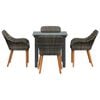 vidaXL Garden Dining Set with Cushion 5 pcs Grey Poly Rattan