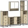 vidaXL 4 Piece Bathroom Furniture Set Sonoma Oak Engineered Wood