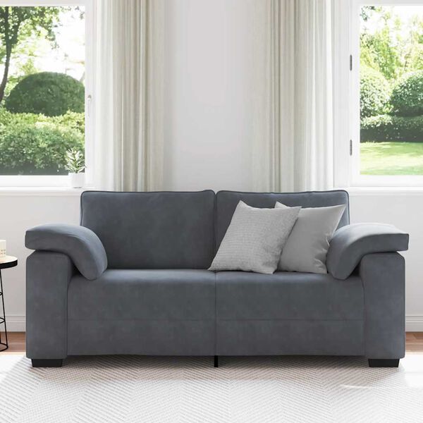 vidaXL Loveseat Sofa Dark Grey 180x77x82 cm Velvet