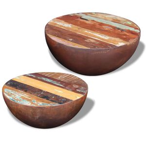 vidaXL Coffee Table | Set of 2 | Multicolour | Reclaimed wood | Small | Durable