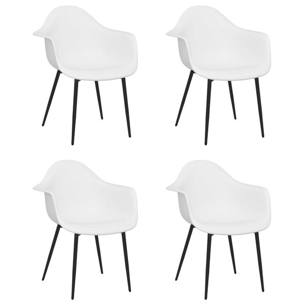 vidaXL Dining Chairs 4 pcs White PP