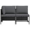 vidaXL 2 Piece Garden Sofa Set with Cushions Grey Poly Rattan
