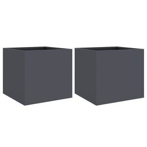 vidaXL Planters 2 pcs Anthracite 32x30x29 cm Cold-rolled Steel