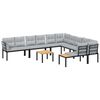 vidaXL 7 Piece Garden Sofa Set with Cushions Black Powder-coated Steel