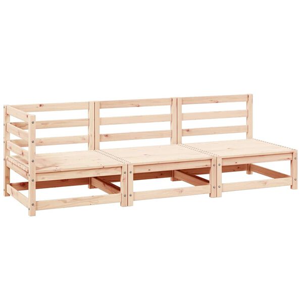 vidaXL 3 Piece Garden Lounge Set Solid Pinewood