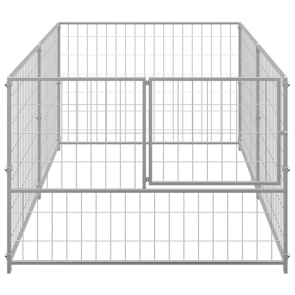 vidaXL Dog Kennel Silver 200x100x70 cm Steel