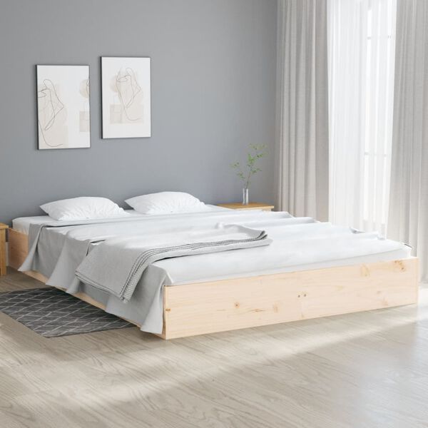 vidaXL Bed Frame without Mattress Solid Wood 180x200 cm Super King Super King Size
