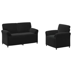 vidaXL Sofa Set 2 pcs Black Velvet