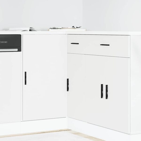 vidaXL Kitchen Base Cabinet Lyon White Engineered Wood