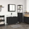 vidaXL Bathroom Furniture Set with Drawer with Shelf 2 pcs Black oak