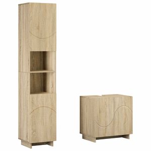 vidaXL Bathroom Cabinet Set 2 pcs Sonoma Oak Engineered Wood