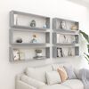 vidaXL Wall Cube Shelf 6 pcs Concrete Grey 100x15x30 cm Engineered Wood