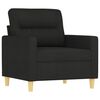 vidaXL 3 Piece Sofa Set with Pillows Black Fabric