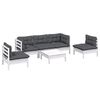 vidaXL 6 Piece Garden Lounge Set with Cushions Solid Pinewood