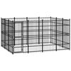 vidaXL Dog Kennel | Black | Powder-coated Steel | Large | Durable | Dog Crate
