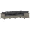 vidaXL 5 Piece Garden Lounge Set with Cushions Grey Poly Rattan