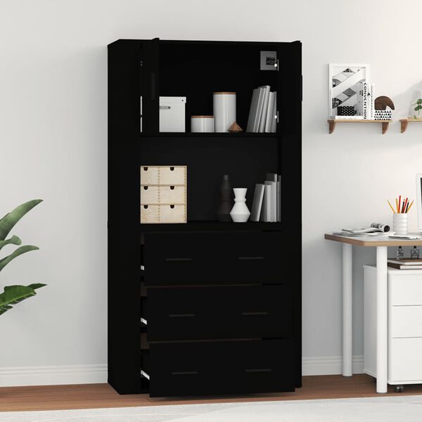 vidaXL Highboard Black Engineered Wood