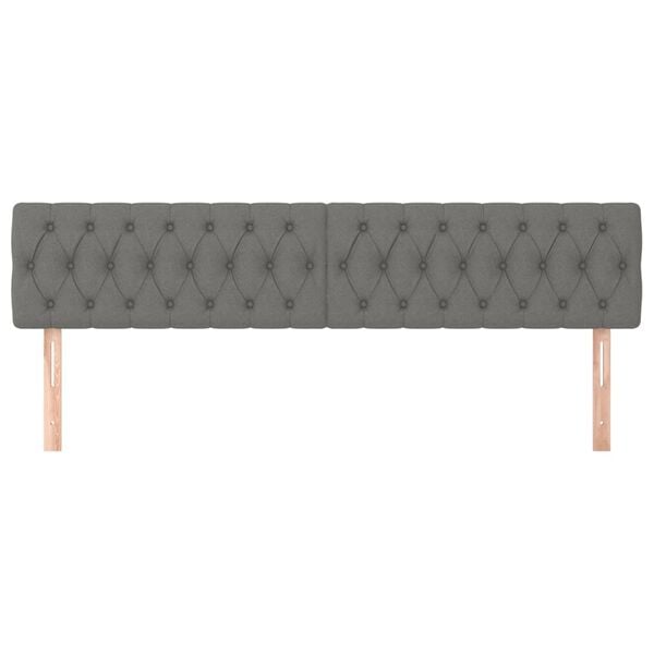 vidaXL Headboards Dark Grey 200x7x78/88 cm Fabric