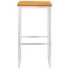 vidaXL Bar Chairs 2 pcs Solid Acacia Wood and Stainless Steel