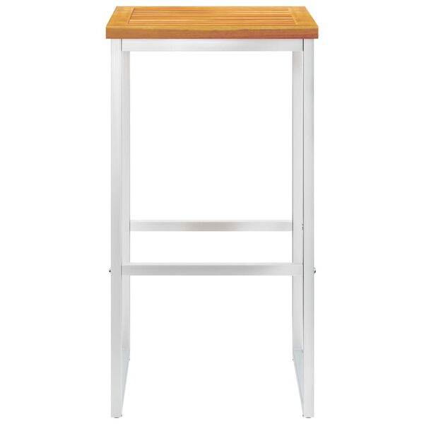 vidaXL Bar Chairs 2 pcs Solid Acacia Wood and Stainless Steel
