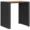 vidaXL Garden Bar Table with Acacia Wood Top Black 105x80x110 cm Poly Rattan