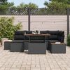 vidaXL Garden Sofa Set with Storage 7 pcs Black Poly rattan