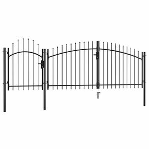vidaXL Garden Gate "Woerden" Steel 1,25x4 m Black