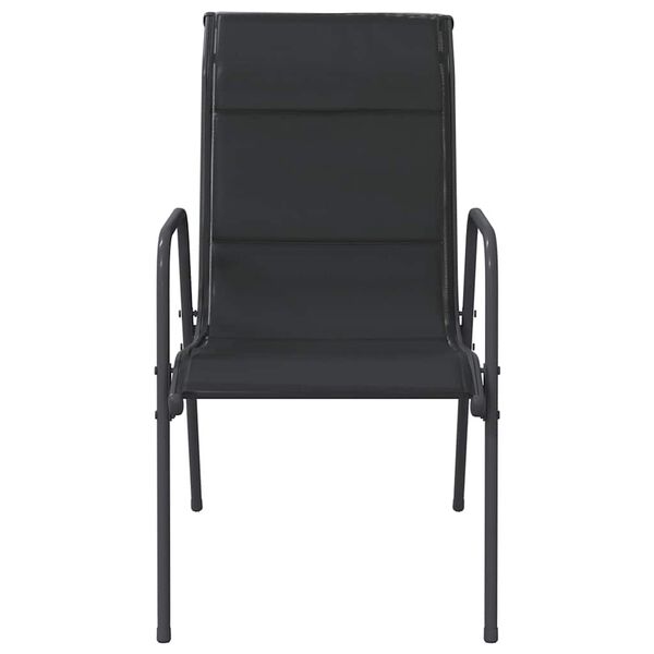 vidaXL Garden Chairs 6 pcs Steel and Textilene Black