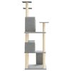 vidaXL Cat Tree with Sisal Scratching Posts Light Grey 153 cm
