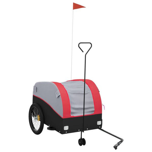 vidaXL Bike Trailer Black and Red 45 kg Iron