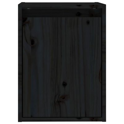 vidaXL Wall Cabinets 2 pcs Black 30x30x40 cm Solid Wood Pine