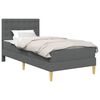 vidaXL Bed Frame with Mattress Dark Grey 90 x 190 cm Fabric