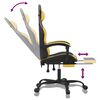 vidaXL Swivel Gaming Chair with Footrest Black&Gold Faux Leather