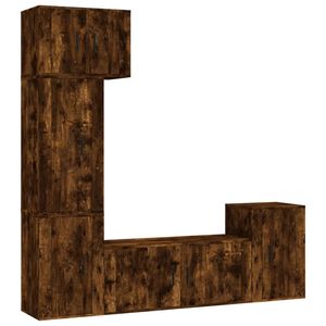 vidaXL 5 Piece TV Cabinet Set Smoked Oak Engineered Wood