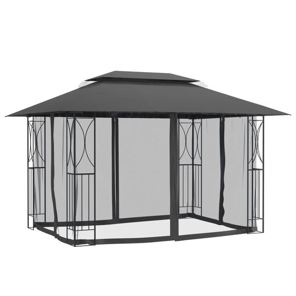 vidaXL Gazebo with Sidewalls Anthracite 400x300x270 cm Steel