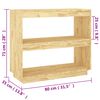 vidaXL Book Cabinet 80x35x71 cm Solid Pinewood