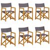 vidaXL 6 Piece Folding Garden Chairs Dark Grey Fabric