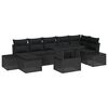 vidaXL Garden Sofa Set with Storage 8 pcs Black Poly rattan