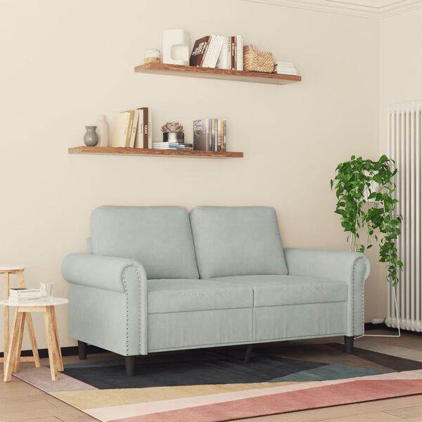 vidaXL 2-Seater Sofa Light Grey 120 cm Velvet