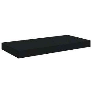 vidaXL Floating Wall Shelf Black 50x23.5x3.8 cm MDF