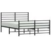 vidaXL Metal Bed Frame without Mattress with Footboard Black 135x190cm