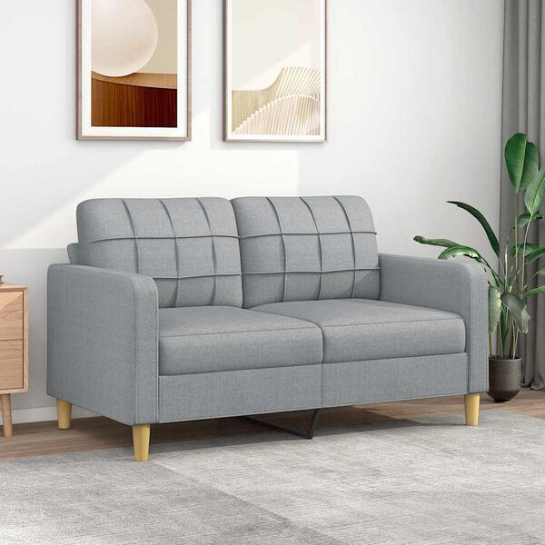 vidaXL 2-Seater Sofa Light Grey 140 cm Fabric
