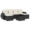 vidaXL 7 Piece Garden Sofa Set with Cushions Black Poly Rattan