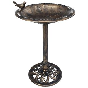 vidaXL Garden Bird Bath Bronze Plastic