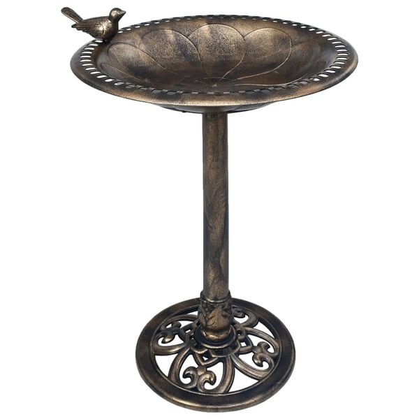 vidaXL Garden Bird Bath Bronze Plastic