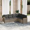 vidaXL 6 Piece Garden Sofa Set with Cushions Grey Poly Rattan