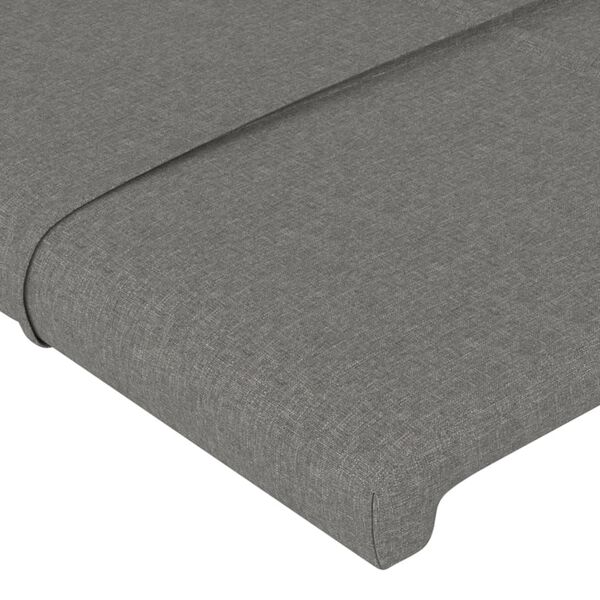 vidaXL Headboard Dark Grey 100x5x118/128 cm Fabric