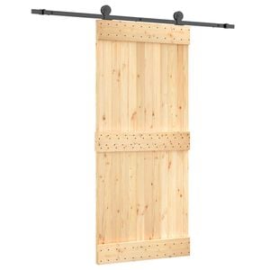 vidaXL Sliding Door 90 x 210 cm Solid Pine Wood (Untreated)