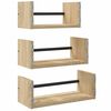 vidaXL 3 Piece Wall Shelf Set with Bars Sonoma Oak Engineered wood
