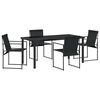 vidaXL Garden Dining Set 5 pcs Black Textilene and Steel